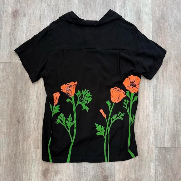 Big Bud Press PAINTSTAMPED PANTRY BUTTON-UP - POPPY - Picture 4 of 6